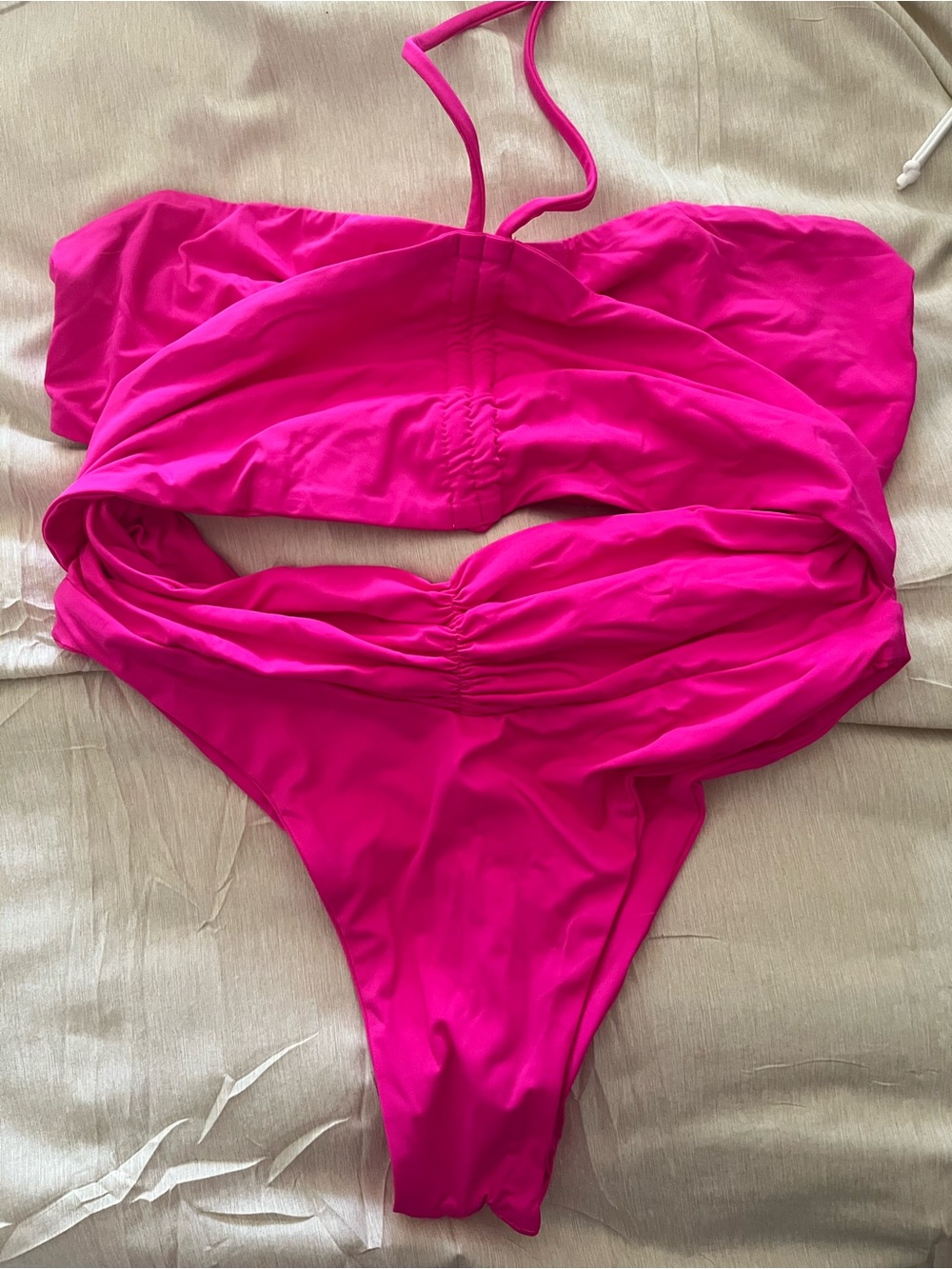 Riot Swim Women's Hot Pink Ruched One-Piece “Phoenix” NWT